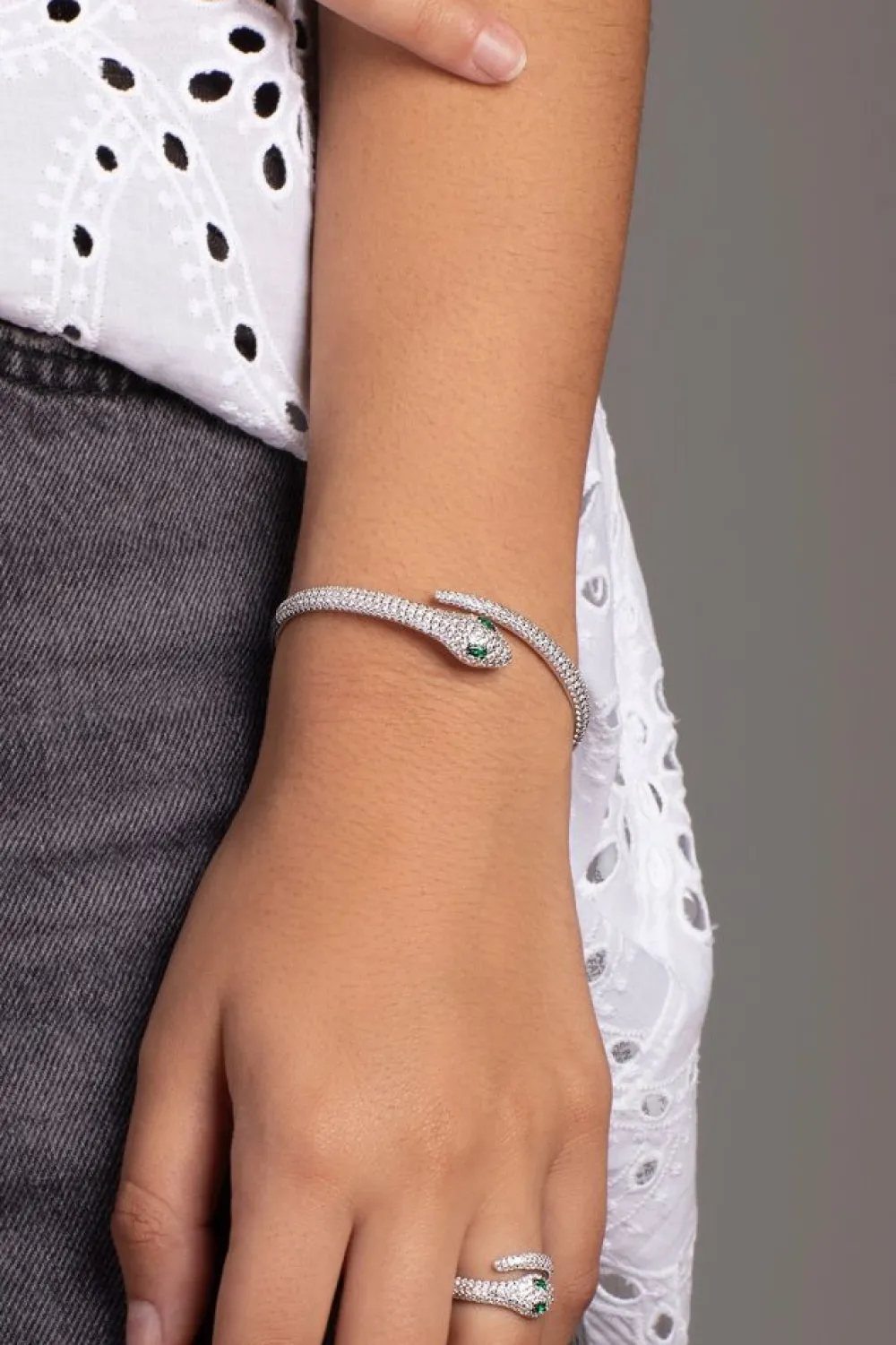 APM Monaco Bracelet Ouvert Serpent - Argent^ Bracelets