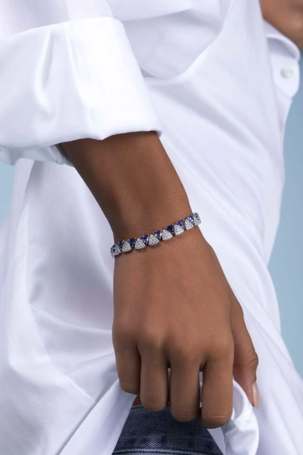 APM Monaco Bracelet Triangle Blanc Et Bleu^ Bracelets