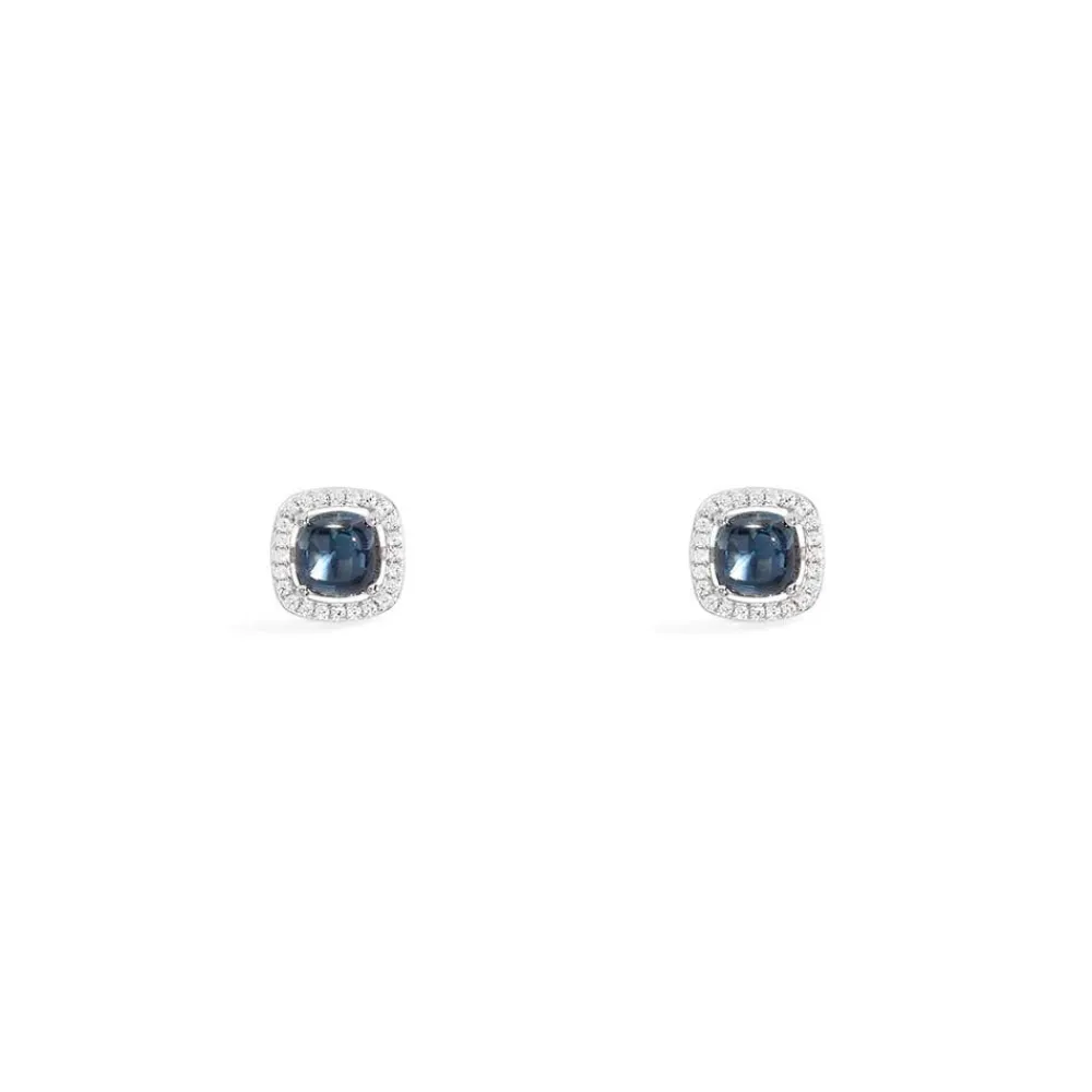 APM Monaco Clous D'Oreilles Carre Bleu^ Boucles D'Oreilles