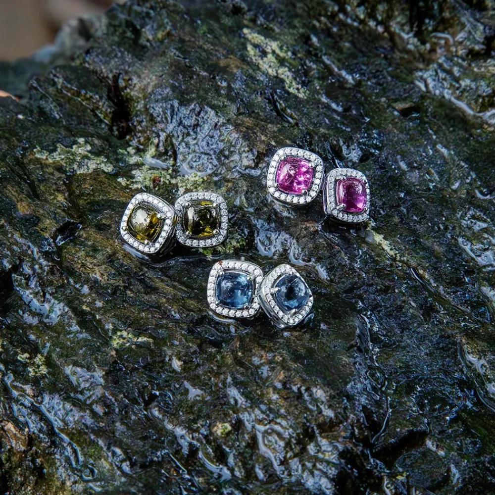 APM Monaco Clous D'Oreilles Carre Bleu^ Boucles D'Oreilles