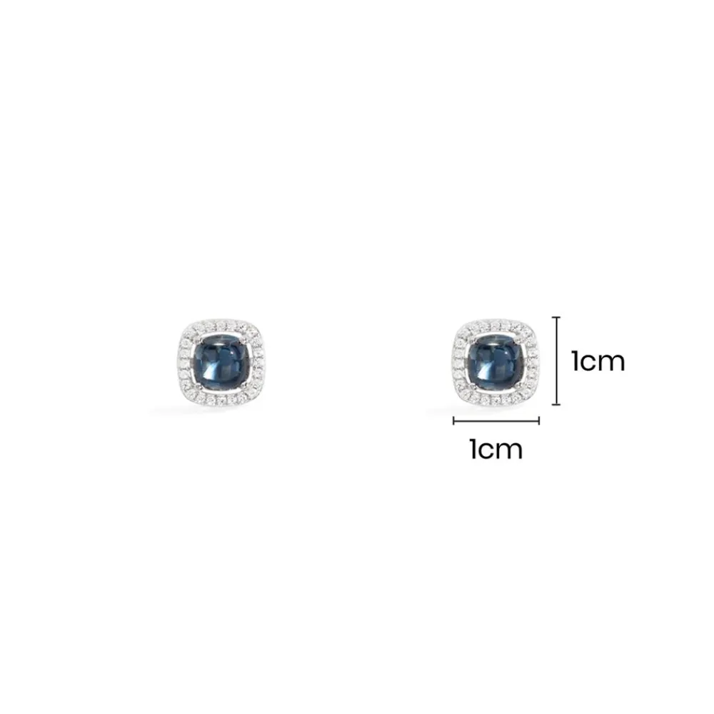 APM Monaco Clous D'Oreilles Carre Bleu^ Boucles D'Oreilles