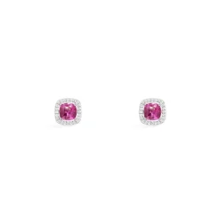 APM Monaco Clous D'Oreilles Carre Fuchsia^ Boucles D'Oreilles