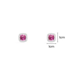 APM Monaco Clous D'Oreilles Carre Fuchsia^ Boucles D'Oreilles
