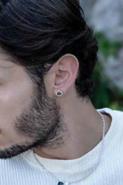 APM Monaco Clous D'Oreilles Carre Kaki^ Boucles D'Oreilles