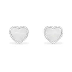 APM Monaco Clous D'Oreilles Coeur En Nacre - Argent^ Boucles D'Oreilles