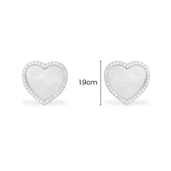 APM Monaco Clous D'Oreilles Coeur En Nacre - Argent^ Boucles D'Oreilles