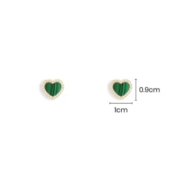 APM Monaco Clous D'Oreilles Coeur Malachite^ Boucles D'Oreilles