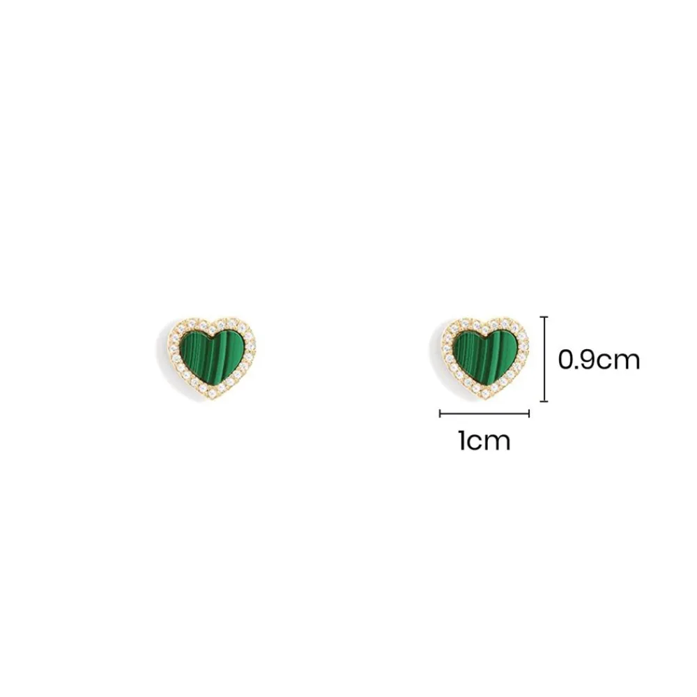 APM Monaco Clous D'Oreilles Coeur Malachite^ Boucles D'Oreilles