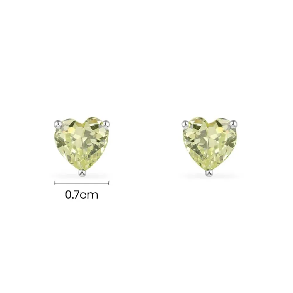 APM Monaco Clous D'Oreilles Coeur Vert - Argent^ Boucles D'Oreilles