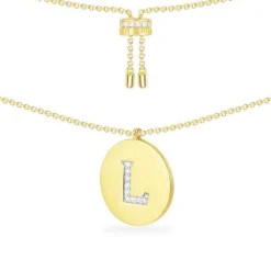 APM Monaco Collier Ajustable Alphabet-A - Argent Jaune^ Colliers