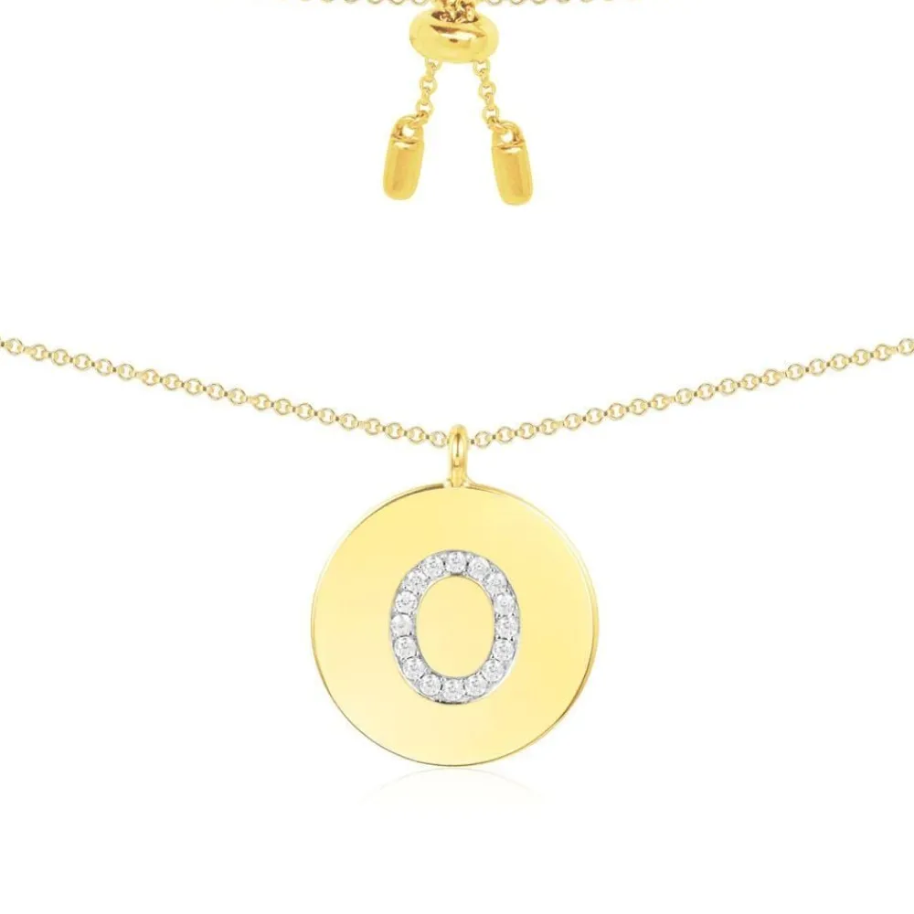 APM Monaco Collier Ajustable Alphabet-A - Argent Jaune^ Colliers