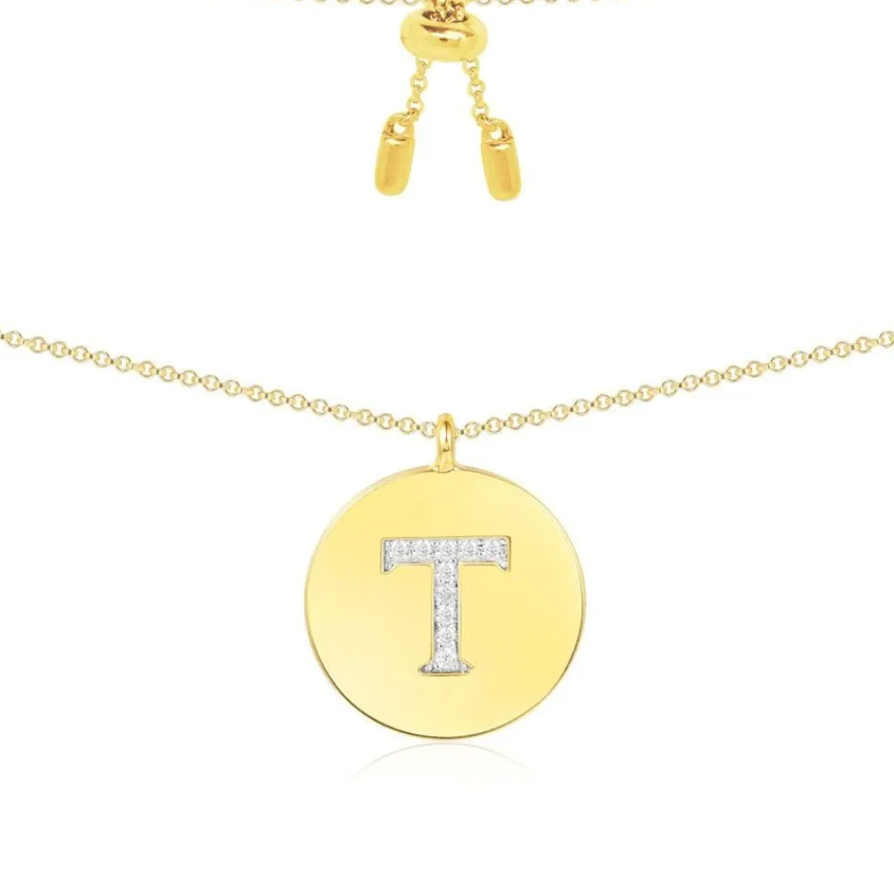 APM Monaco Collier Ajustable Alphabet-A - Argent Jaune^ Colliers