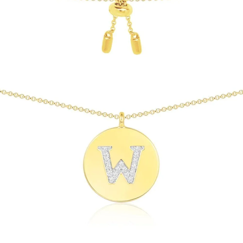 APM Monaco Collier Ajustable Alphabet-A - Argent Jaune^ Colliers