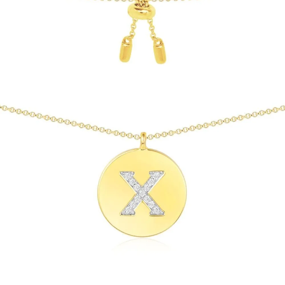 APM Monaco Collier Ajustable Alphabet-A - Argent Jaune^ Colliers