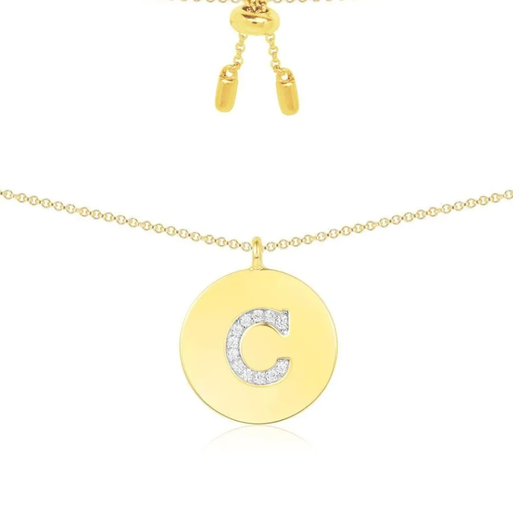 APM Monaco Collier Ajustable Alphabet-A - Argent Jaune^ Colliers