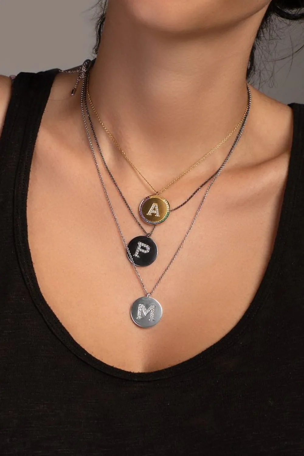 APM Monaco Collier Ajustable Alphabet-A Arc-En-Ciel - Argent Jaune^ Colliers