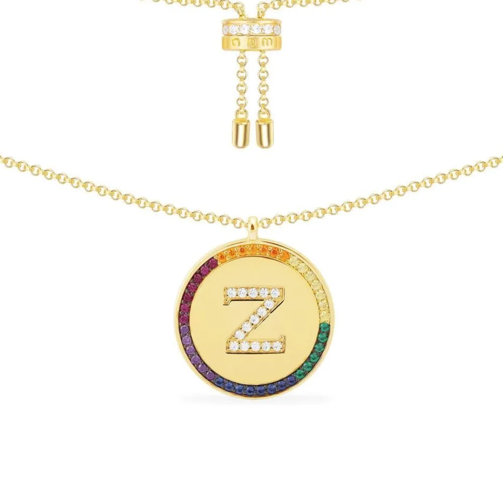 APM Monaco Collier Ajustable Alphabet-A Arc-En-Ciel - Argent Jaune^ Colliers