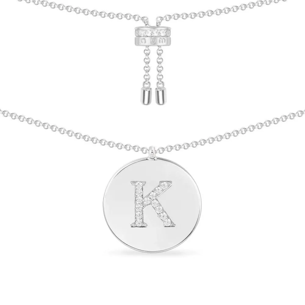 APM Monaco Collier Ajustable Alphabet-A - Argent^ Colliers