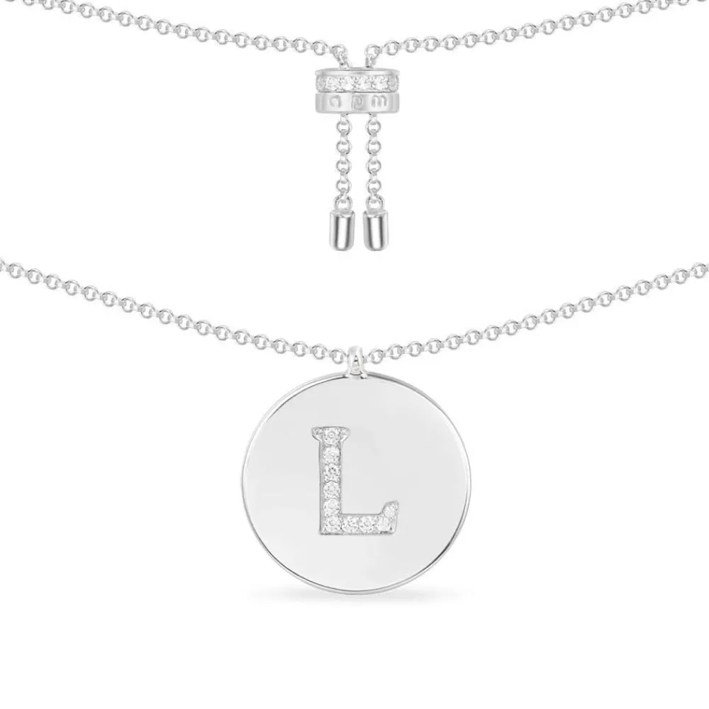 APM Monaco Collier Ajustable Alphabet-A - Argent^ Colliers