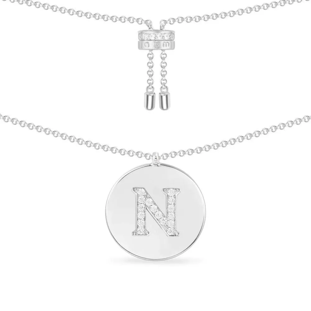 APM Monaco Collier Ajustable Alphabet-A - Argent^ Colliers