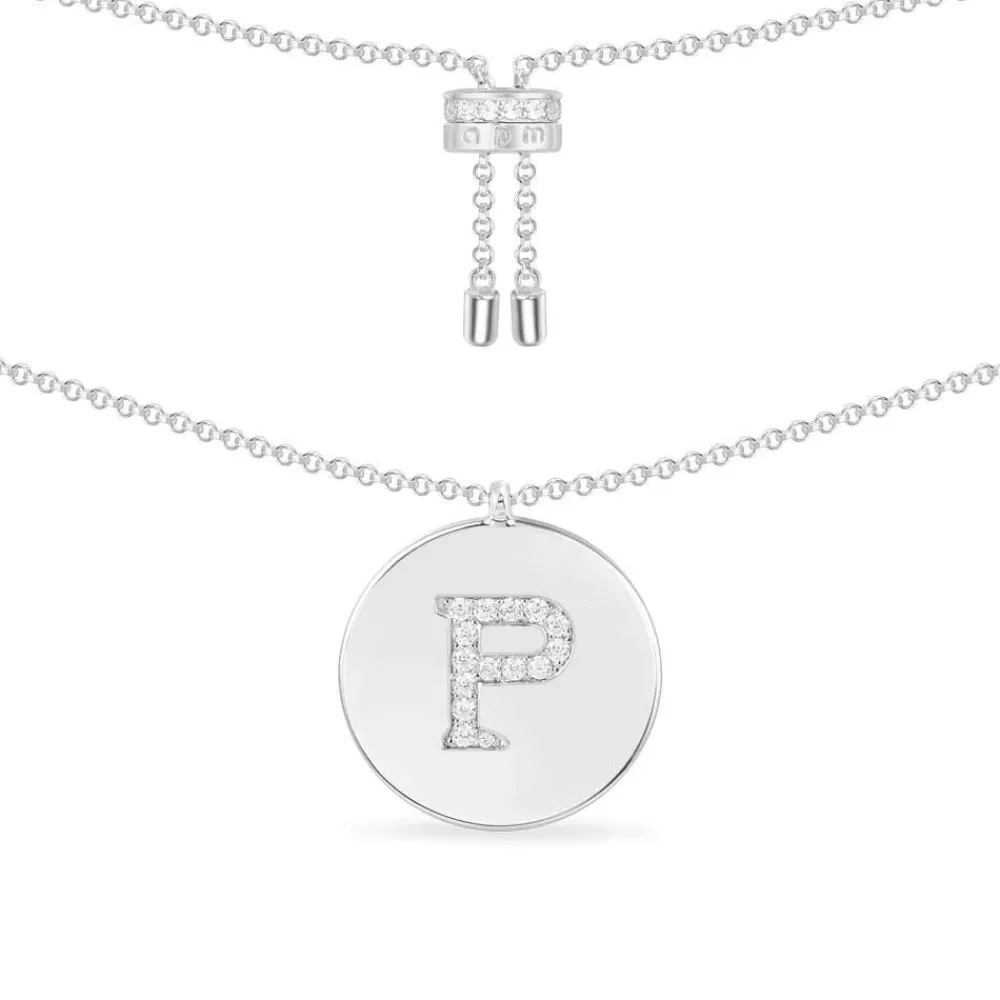 APM Monaco Collier Ajustable Alphabet-A - Argent^ Colliers