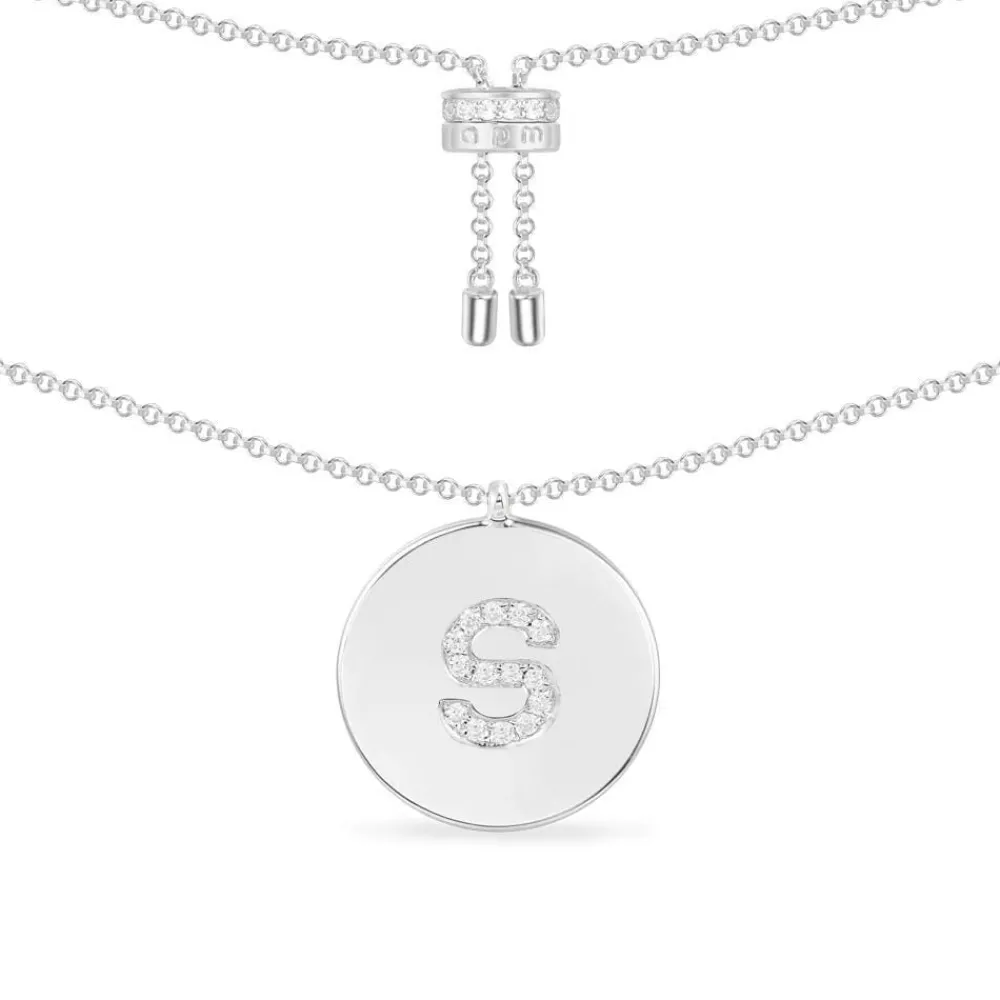 APM Monaco Collier Ajustable Alphabet-A - Argent^ Colliers
