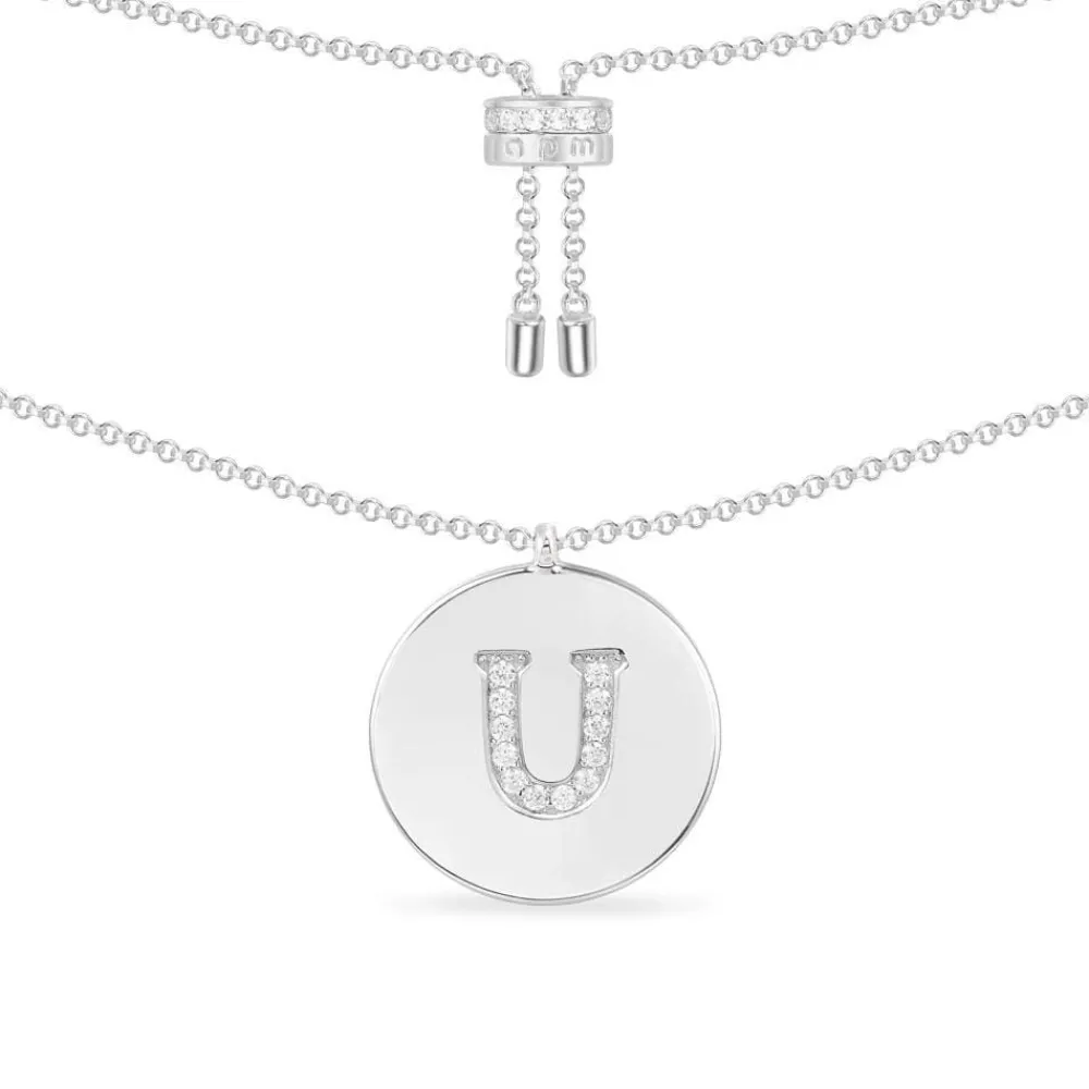 APM Monaco Collier Ajustable Alphabet-A - Argent^ Colliers