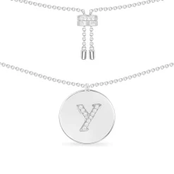 APM Monaco Collier Ajustable Alphabet-A - Argent^ Colliers