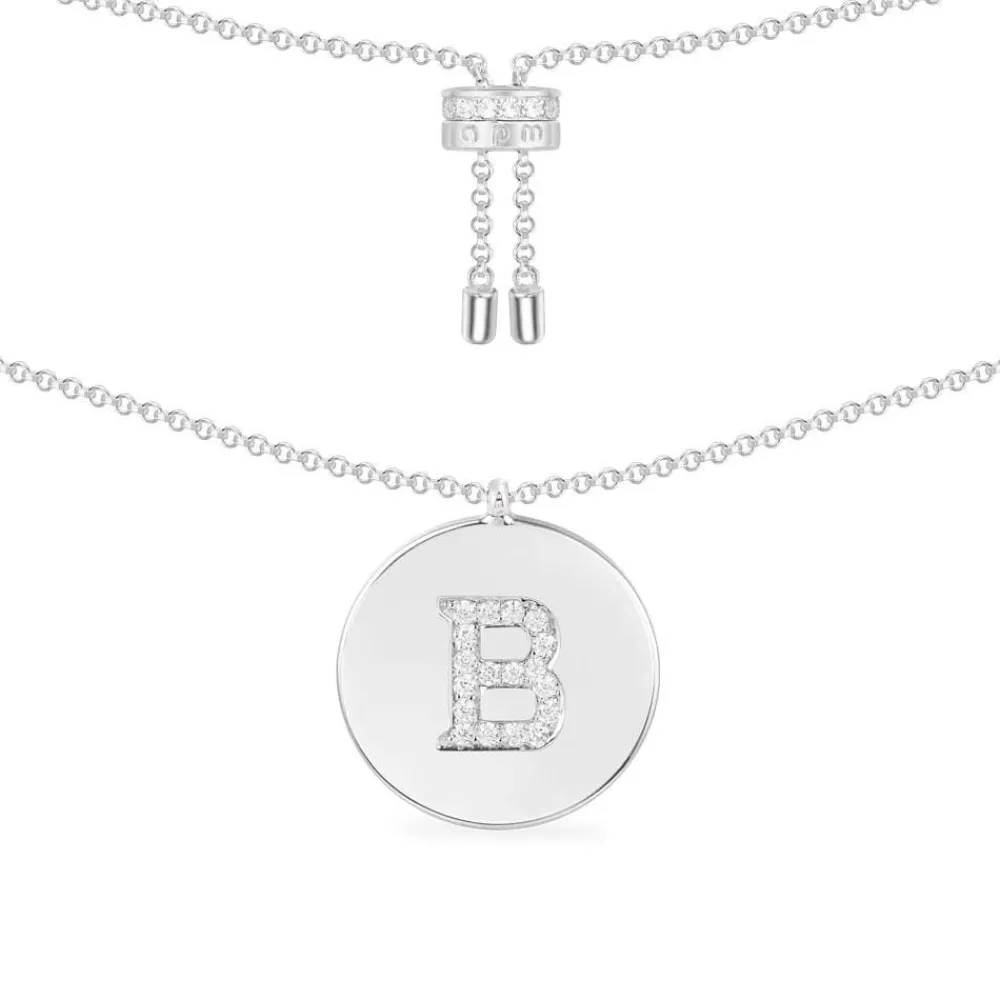 APM Monaco Collier Ajustable Alphabet-A - Argent^ Colliers