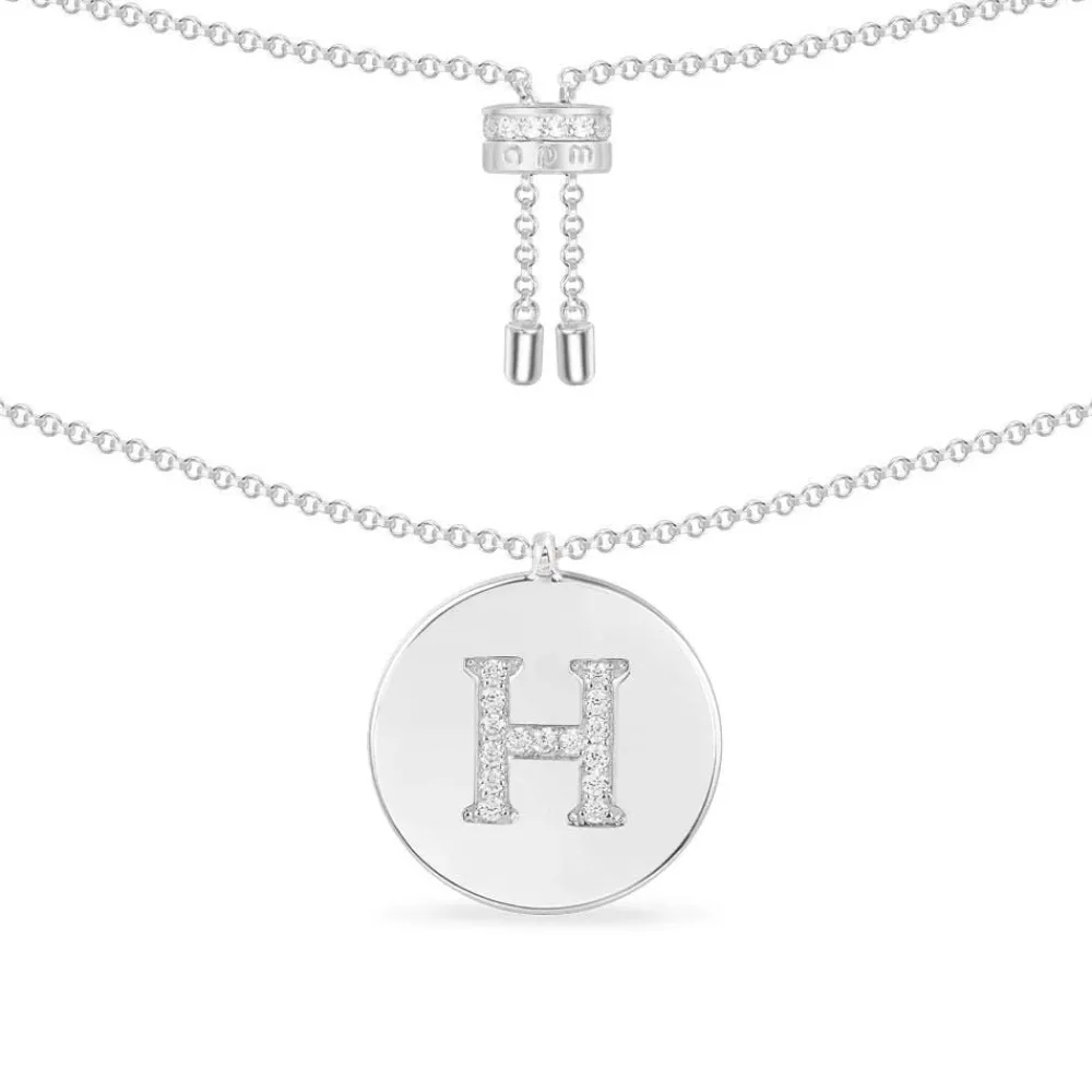 APM Monaco Collier Ajustable Alphabet-A - Argent^ Colliers