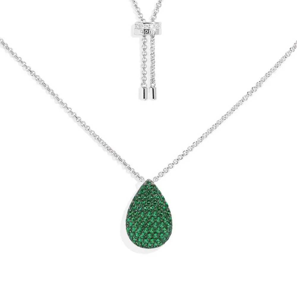 APM Monaco Collier Ajustable Avec Goutte Verte^ Colliers