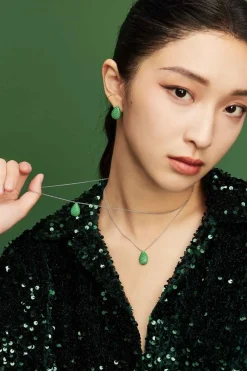 APM Monaco Collier Ajustable Avec Goutte Verte^ Colliers