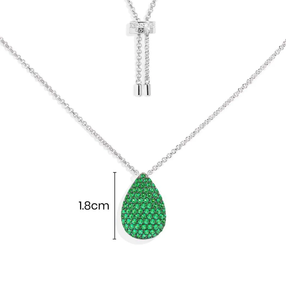 APM Monaco Collier Ajustable Avec Goutte Verte^ Colliers