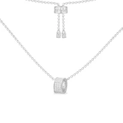 APM Monaco Collier Ajustable Avec Pendentif Anneau Pave^ Colliers