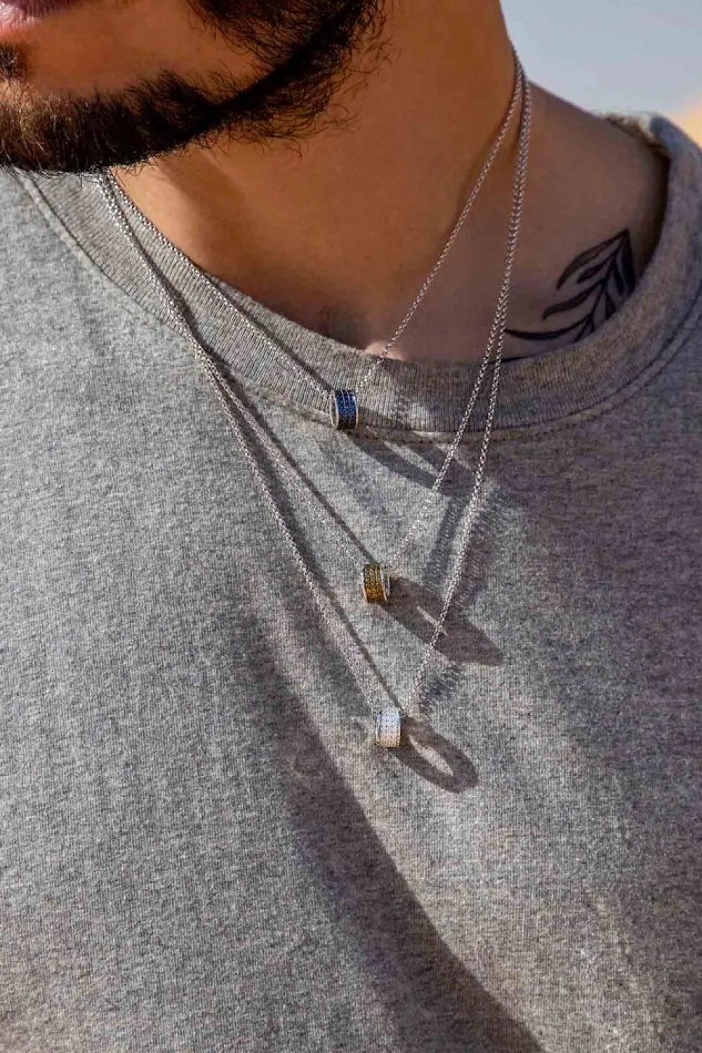 APM Monaco Collier Ajustable Avec Pendentif Anneau Bleu^ Colliers