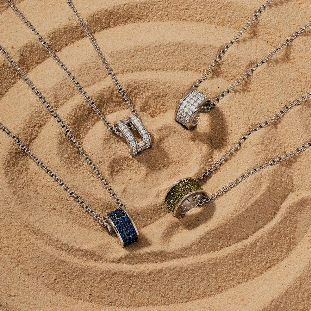 APM Monaco Collier Ajustable Avec Pendentif Anneau Bleu^ Colliers