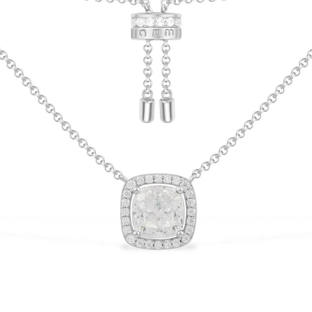 APM Monaco Collier Ajustable Avec Pierre Carree^ Colliers