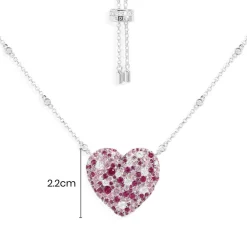 APM Monaco Collier Ajustable Coeur Fuchsia^ Colliers