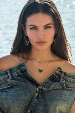 APM Monaco Collier Ajustable Coeur Malachite^ Colliers