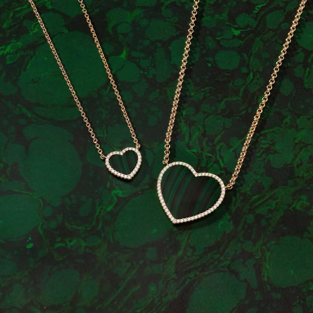 APM Monaco Collier Ajustable Coeur Malachite^ Colliers