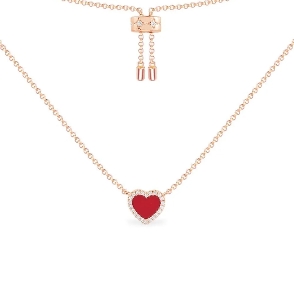 APM Monaco Collier Ajustable Coeur Rouge^ Colliers