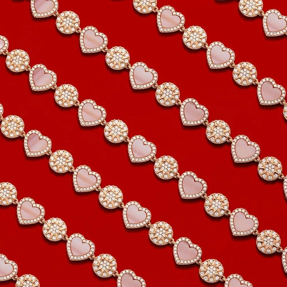 APM Monaco Collier Ajustable Coeurs Nacre Rose^ Colliers