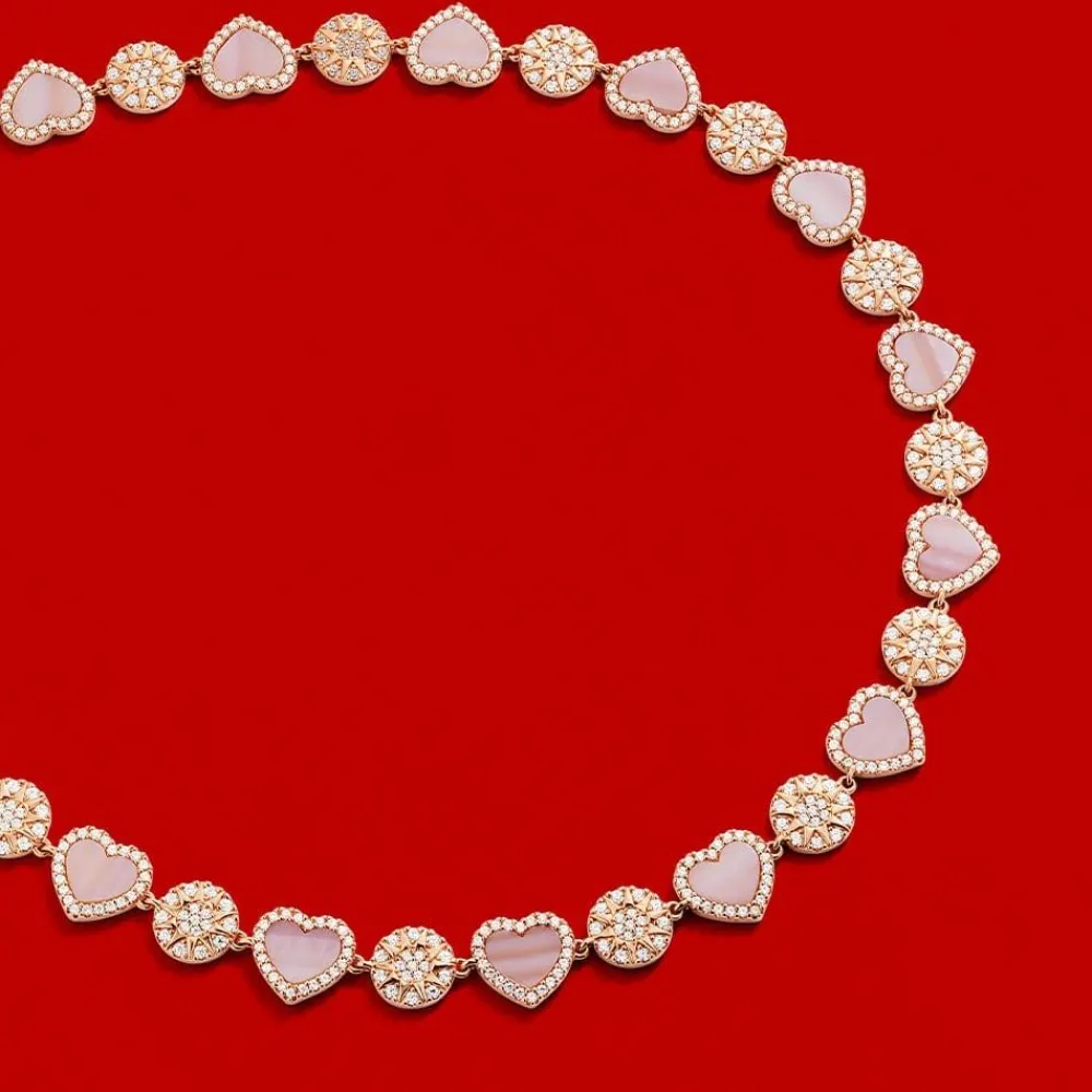 APM Monaco Collier Ajustable Coeurs Nacre Rose^ Colliers