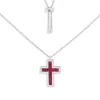 APM Monaco Collier Ajustable Croix Pave Fuchsia^ Colliers