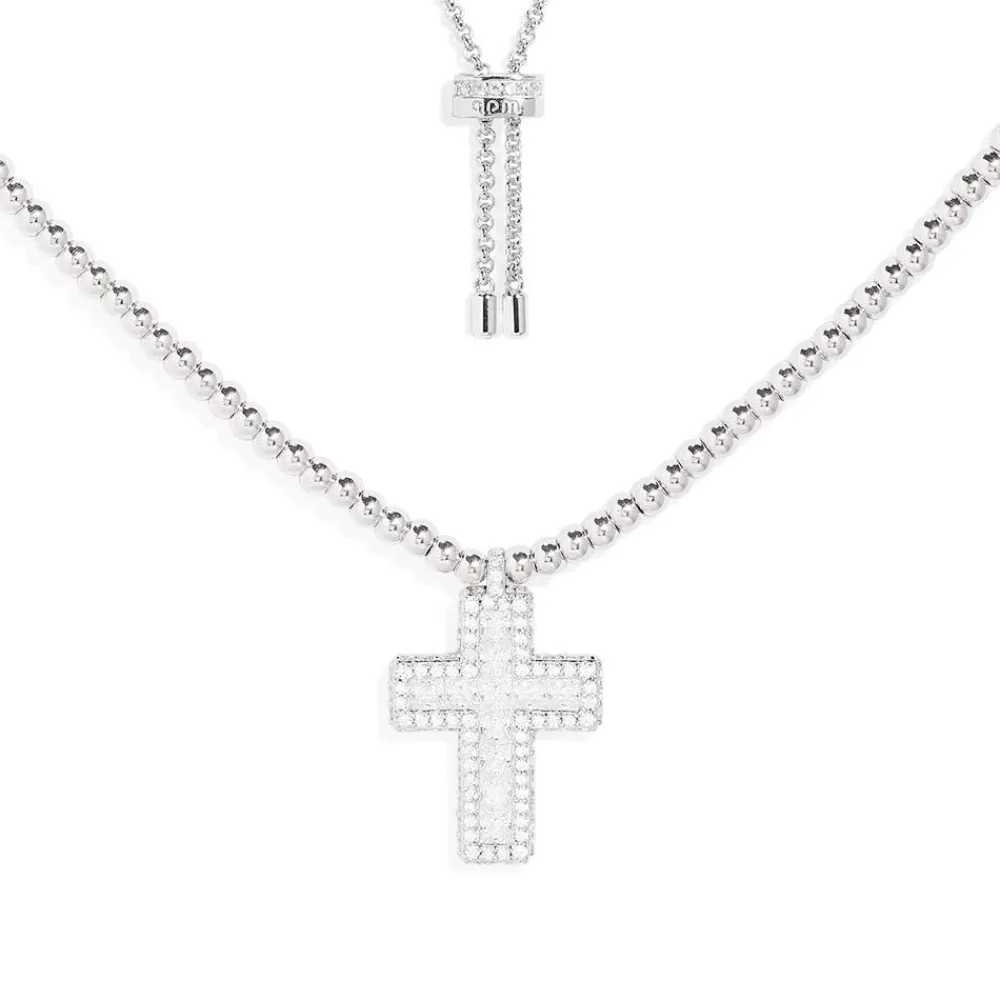 APM Monaco Collier Ajustable Croix Pave^ Colliers