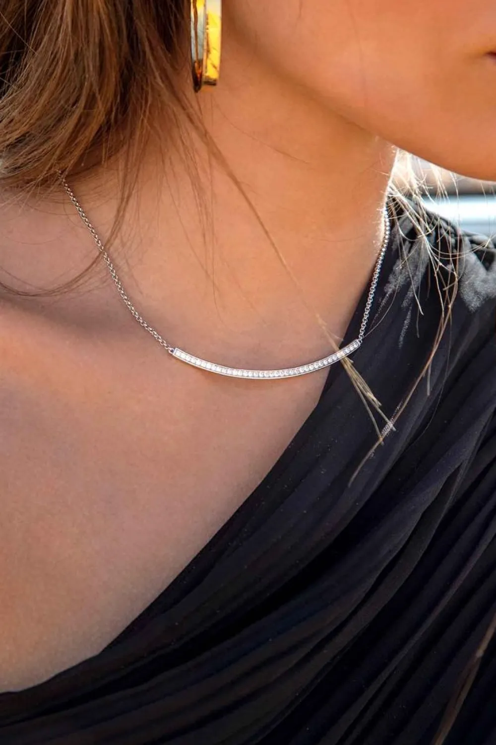APM Monaco Collier Ajustable Fin Pave^ Colliers