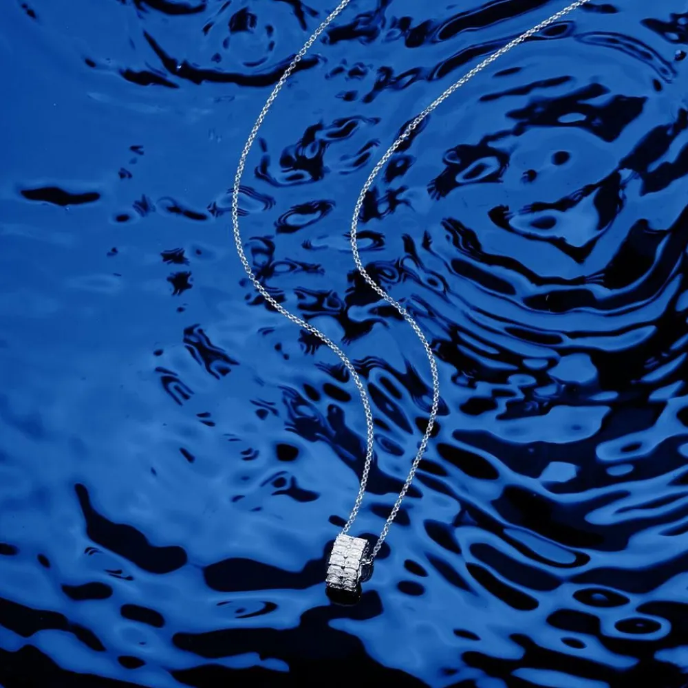 APM Monaco Collier Ajustable Kaleidoscope Avec Pendentif Double Anneaux Serti - Argent^ Colliers