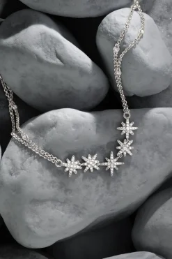 APM Monaco Collier Ajustable Meteorites Double Chaine - Argent^ Colliers