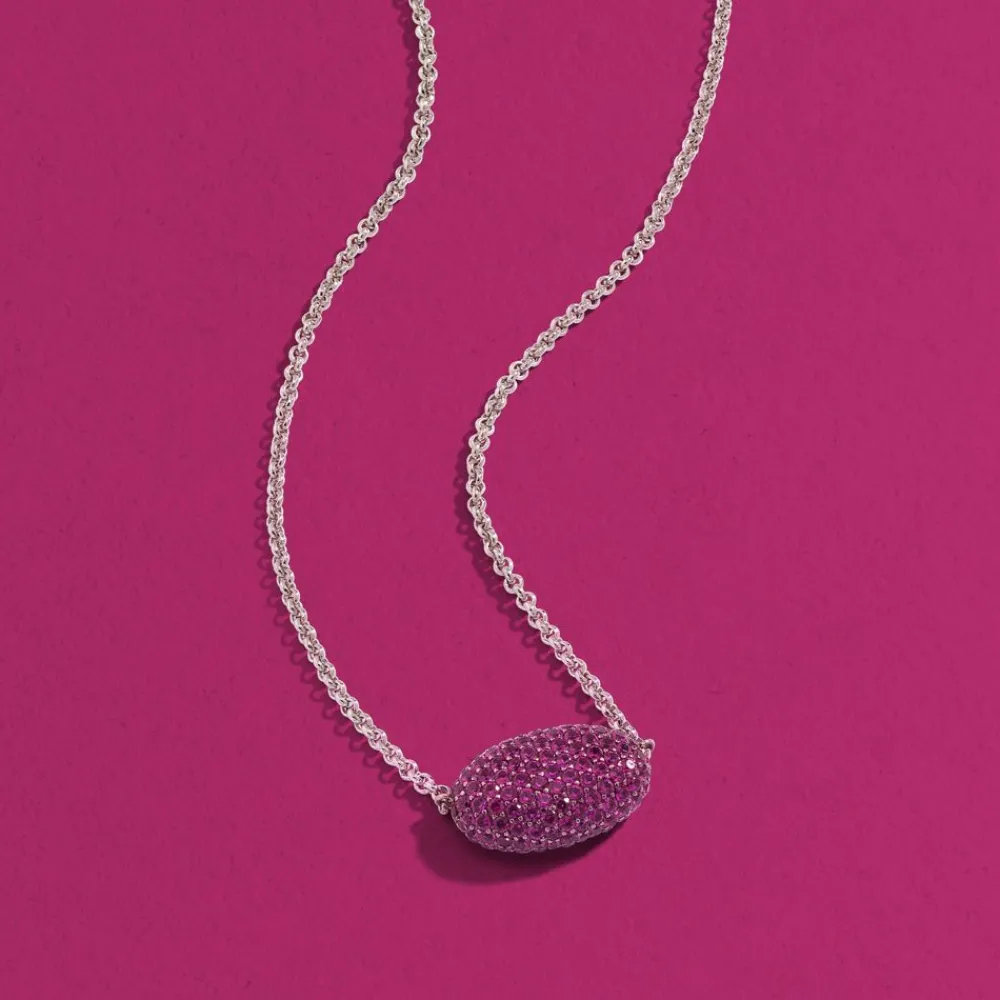 APM Monaco Collier Ajustable Ovale Fuchsia^ Colliers