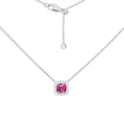 APM Monaco Collier Ajustable Pierre Carree Fuchsia^ Colliers